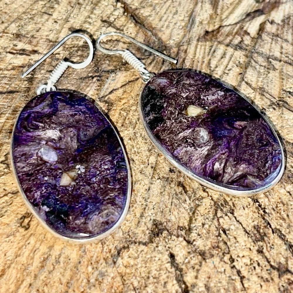 Deep Purple Chariote “Lilac Stone” Earrings 2”